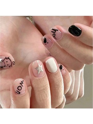 Vivid Charm 24'lü Pembe Pati İzli Tasarımlı Takma Tırnak Seti - Protez Tırnak Seti