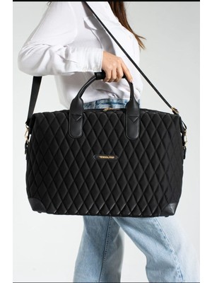 Zarif Kapitone Siyah Kadın Çanta