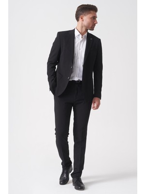 White Stone Siyah Normal Fit Ceketli Jogger Pantolonlu Spor Kullanım Smart Street Takım Elbise