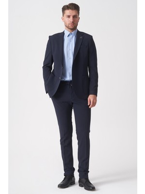 White Stone Lacivert Normal Fit Ceketli Jogger Pantolonlu Spor Kullanım Smart Street Takım Elbise