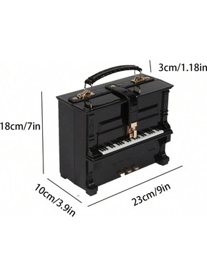 WDT Yeni Piyano Akrilik Kutu El Çantası, Omuz Diagonal Çantası 9079 (Yurt Dışından)