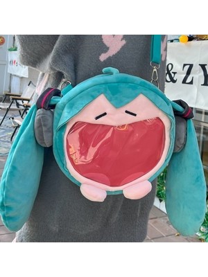 Yummy Japon Sevimli Hatsune Miku Paketi Peluş Komik Tek Omuz Crossbody Çanta Hediye (Yurt Dışından)