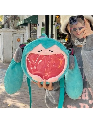 Yummy Japon Sevimli Hatsune Miku Paketi Peluş Komik Tek Omuz Crossbody Çanta Hediye (Yurt Dışından)