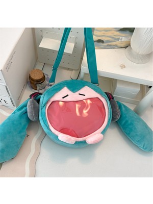 Yummy Japon Sevimli Hatsune Miku Paketi Peluş Komik Tek Omuz Crossbody Çanta Hediye (Yurt Dışından)