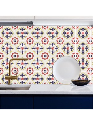 Mutfak Tezgah Arası Folyo Kaplama Antik Fayans Desen 60 cm  x 100 cm