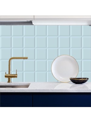 Mutfak Tezgah Arası Folyo Kaplama Mavi Kendinden Yapışkanlı 60 cm  x 100 cm