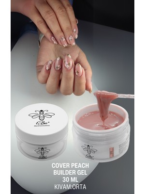 QBEE PROFESSIONAL 30ML Protez Tırnak Jeli Builder Gel  Cover Peach