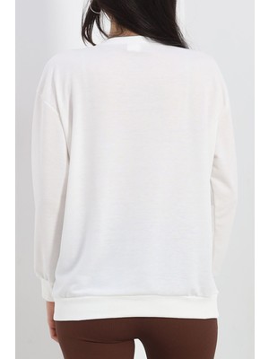 Velora Moda Basic Sweat Ekru - 204691.1778.