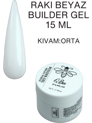 QBEE PROFESSIONAL 15ml Kırık Beyaz Protez Tırnak Jeli Builder Gel Orta Kıvam Özellikli