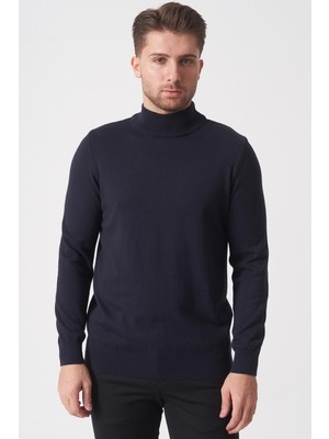 White Stone Salvador 1010 Basic Slim Fit Pamuklu Yarım Balıkçı Triko Laci