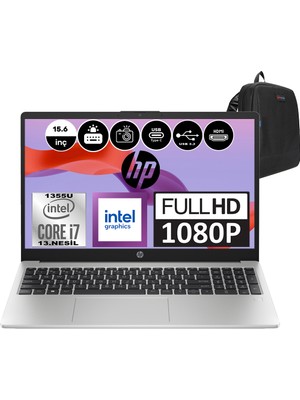 Hp 250 G10 Intel Core I7 1355U 8gb 1tb SSD Intel® Iris® Xᵉ Windows 11 Pro 15.6" Fhd Taşınabilir Bilgisayar 9G1E6ETP03 + Weblegelsin Çanta