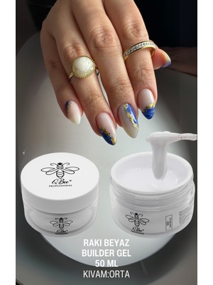 QBEE PROFESSIONAL 50ML Protez Tırnak Jeli Builder Gel Rakı Beyaz