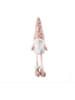 Çırpan Ev Pembe Oturan Noel Cüce Dekor 38 cm