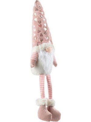 Çırpan Ev Pembe Oturan Noel Cüce Dekor 38 cm