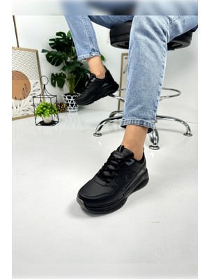 Nstil Günlük Kadın Sneaker Bağcıklı Oval Burunlu Kalın Desenli Taban Rahat Hafif Spor Ayakkabı 2110