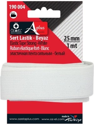 Özel Lastik Beyaz Dokuma Lastik, Sert Lastik, Bel, Paça Lastiği 2,5  cm  1 mt 190 004