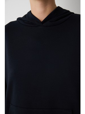 Oversize Active Siyah Hoodie