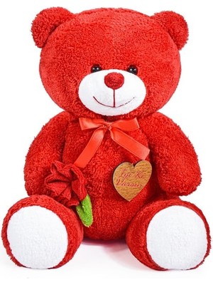 Özgüner Oyuncak Ayıcı Oyuncak 75 cm Elinde Gül Tutan Iyi Ki Varsın Tahtalı Sevimli Ayıcık