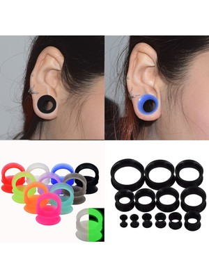 Renjie Shop C Pembe Tarzı 5 mm 1 Çift Ince Esnek Silikon Kulak Derisi Tünel Takıları Kulak Takıları Kulak Delikleri Earskin Earlets - (Yurt Dışından)