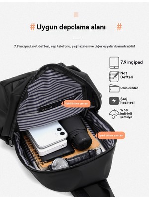 Zhoulingjun Yeni Erkekler Casual Crossbody Çanta Su Geçirmez Göğüs Çantası (Yurt Dışından)