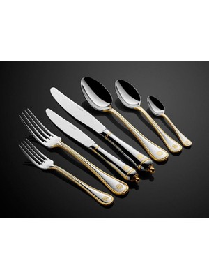 Lamedeore Royalty Yarım Gold Cuttery 89 Parça Çatal Bıçak Seti
