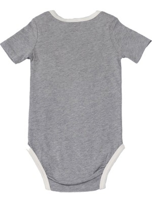 OZMOZ Kuzu Baskılı Unisex Bebek Body Gri