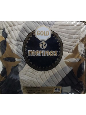 Merinos Gold 4,5 kg Embos Çift Kişilik Battaniye 220 x 240 Gri Bej