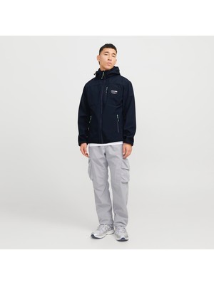 Jack & Jones Erkek Logo Detayli Kapüsonlu Ceket - Theo