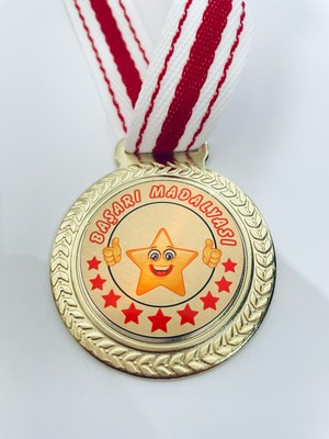 Lider Baskı 1 Adet Yıldızlı Başarı Madalyası - Dijital Baskılı   Madalya