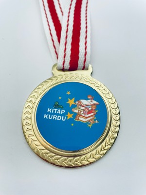 Lider Baskı 1 Adet Kitap Kurdu Madalyası - Dijital Baskılı  Madalya