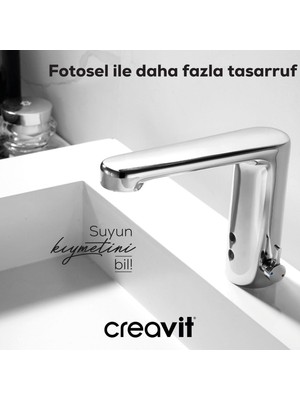 Creavit Fotoselli Lavabo Armatürü Çift Su Girişli