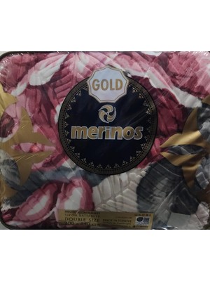 Merinos Gold 4,5 kg Embos Çift Kişilik Battaniye 220 x 240 Gri Pembe