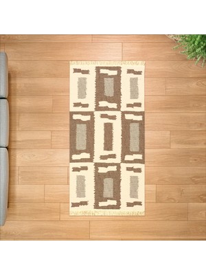 Evidea Soft Lindos Çift Taraflı Kilim - Ekru - 80X150 cm