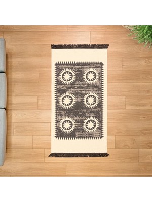 Evidea Soft Borgar Çift Taraflı Kilim - Krem - 80X150 cm