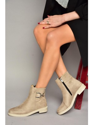 Fox Shoes T239004702 Bej Süet Kadın Bot