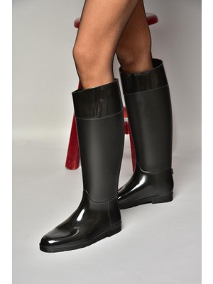 Fox Shoes T858712109 Siyah Yağmur Çizmesi