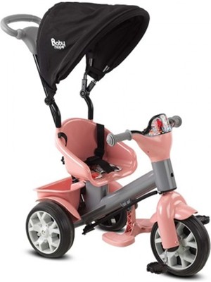 121 Bobo Üç Teker Tenteli Itmeli Bisiklet (Pembe/gri)