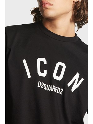 Dsquared2 Logo Baskılı  Pamuk Regular Fit Bisiklet Yaka T Shirt Erkek T Shirt S79GC0089 S23009 900