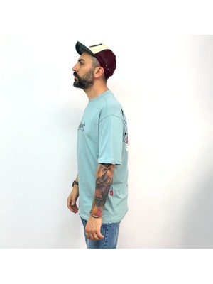 Skull Baskılı Oversize Erkek T-Shirt