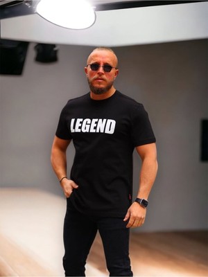 Legend Baskılı Rahat Kalıp %100 Pamuklu T-Shirt