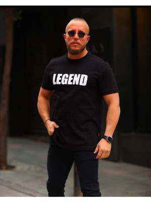 Legend Baskılı Rahat Kalıp %100 Pamuklu T-Shirt