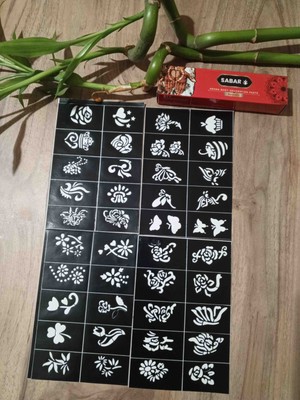 Sabar Marka Hint Kınası + 1 Adet Şablon