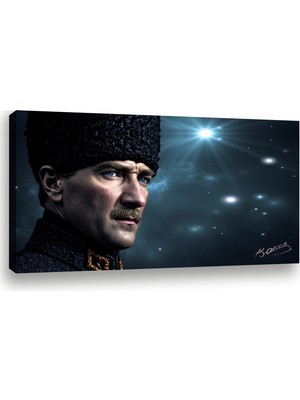 Reklam Ofisi - Mustafa Kemal Atatürk, Imzalı Modern Premium Kanvas Tablo