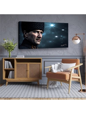 Reklam Ofisi - Mustafa Kemal Atatürk, Imzalı Modern Premium Kanvas Tablo