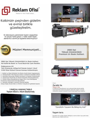 Reklam Ofisi Mustafa Kemal Atatürk, Imzalı Modern Premium Kanvas Tablo