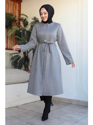 Kuşaklı Süet Kumaş Kap