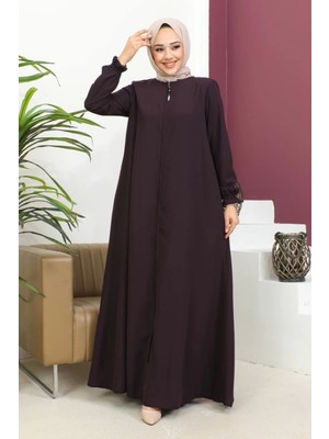 Nevayla Moda Medine Ipeği Mevlana Ferace - Mürdüm
