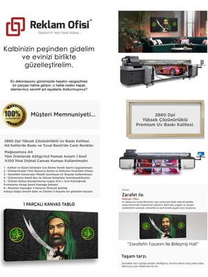 Reklam Ofisi Hz Ali, Imam Ali, Zülfikar, Allah'ın Aslanı Premium Kanvas Tablo