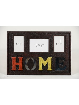 Ahşap Duvara Asmalı Home Resim Çerçevesi 55 cm