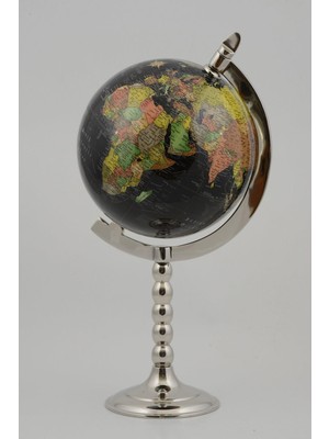 Dünya Küre Parlak Nikel Ayaklı 42 cm Hediyelik